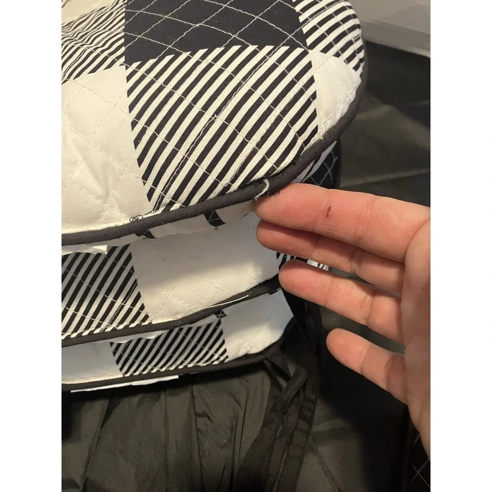 Huntington Home Tufted Dining Chair Cushions (4) Black White Buffalo Check